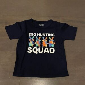 The Children's Place Navy Tee with Rainbow Bunny Squad T-shirt Easter
